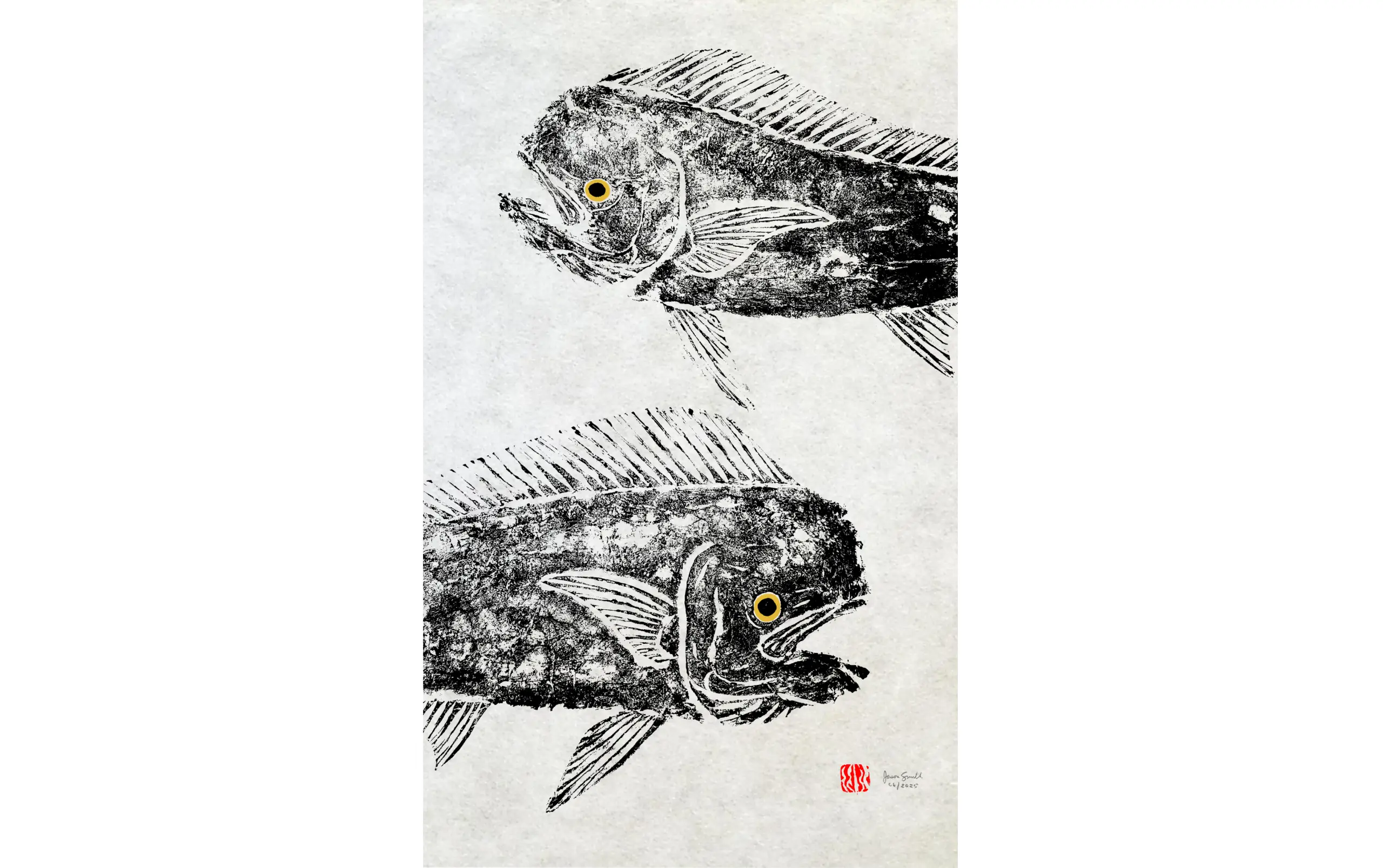 Mahi Mahi Gyotaku Giclee Print 12″ x 18″. Signed and numbered edition of 50.