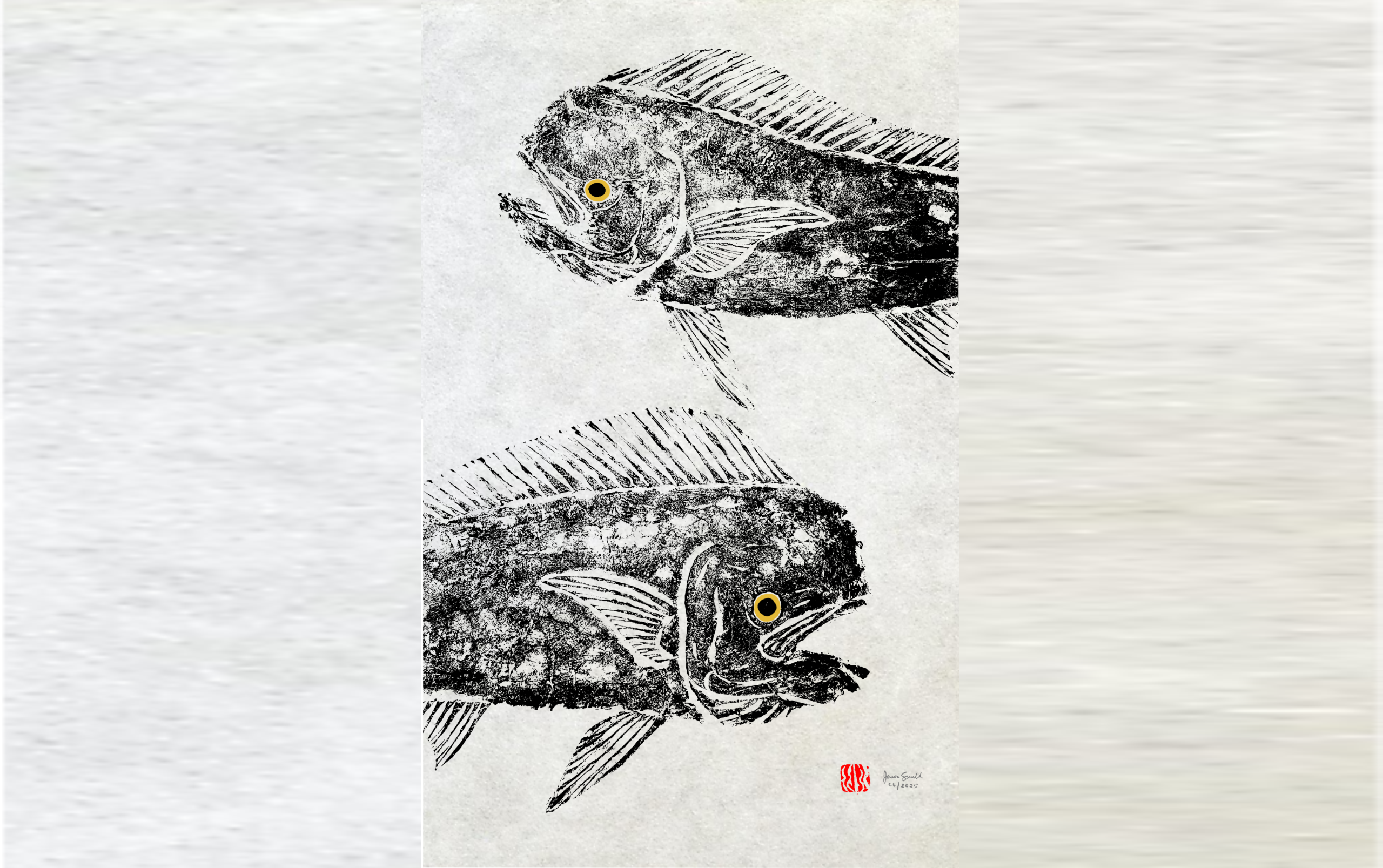 Mahi Mahi Gyotaku Giclee Print 12″ x 18″. Signed and numbered edition of 50.